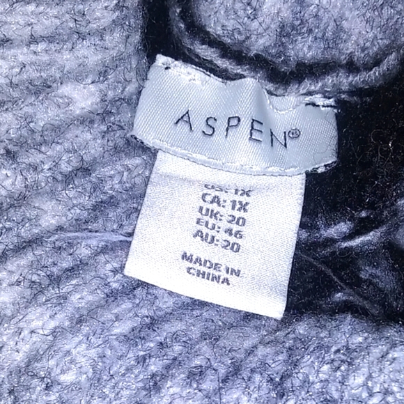 Aspen Turtleneck Women's Wool Sweater Gray Black Size 1X - Picture 5 of 5